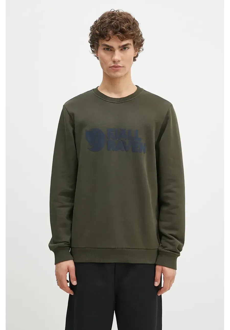 obrazek 1 Fjallraven bluza bawełniana Logo Sweater męska kolor zielony  F84142