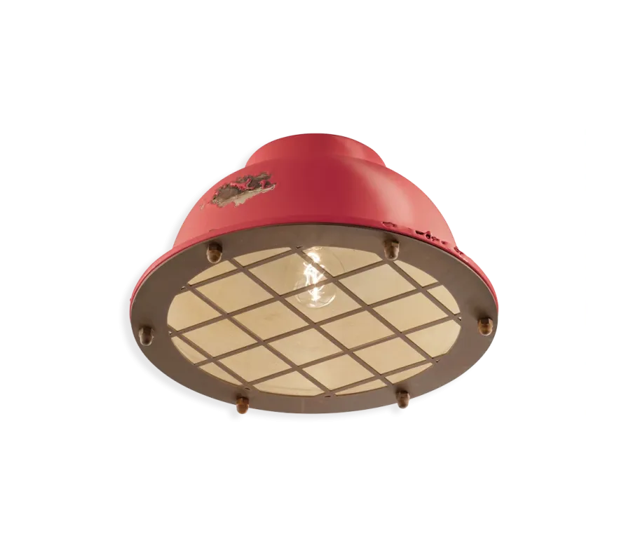 obrazek 4 Wyjątkowa włoska lampa sufitowa-plafoniera Industrial w stylu retro