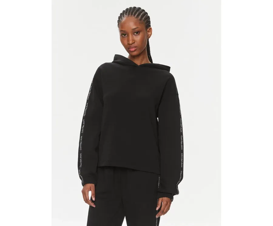 obrazek 1 Calvin Klein Jeans Bluza Logo Elastic Hoodie J20J223078 Czarny Regular Fit