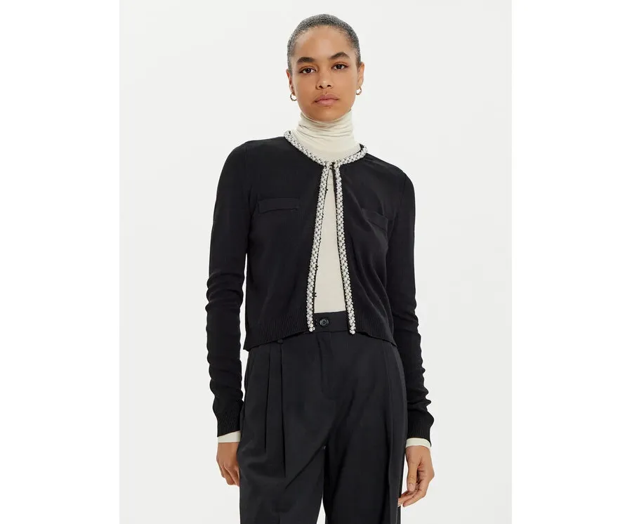 obrazek 1 KARL LAGERFELD Kardigan 246W2003 Czarny Slim Fit