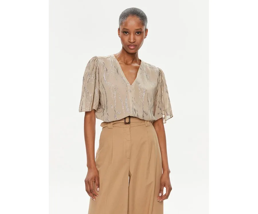 obrazek 1 Bruuns Bazaar Bluzka Majlys BBW3952 Beżowy Regular Fit