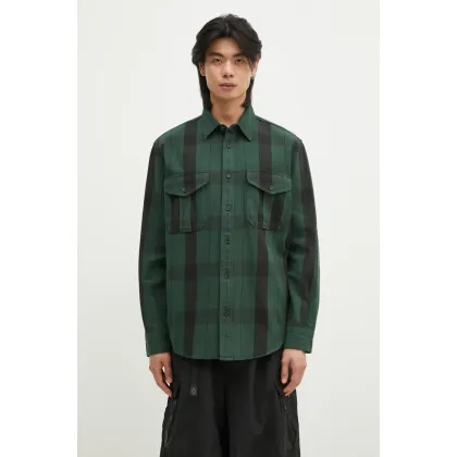 Zdjęcie Filson koszula bawełniana Vintage Alaskan Guide Shirt męska kolor zielony relaxed z kołnierzykiem klasycznym FMCAM0013