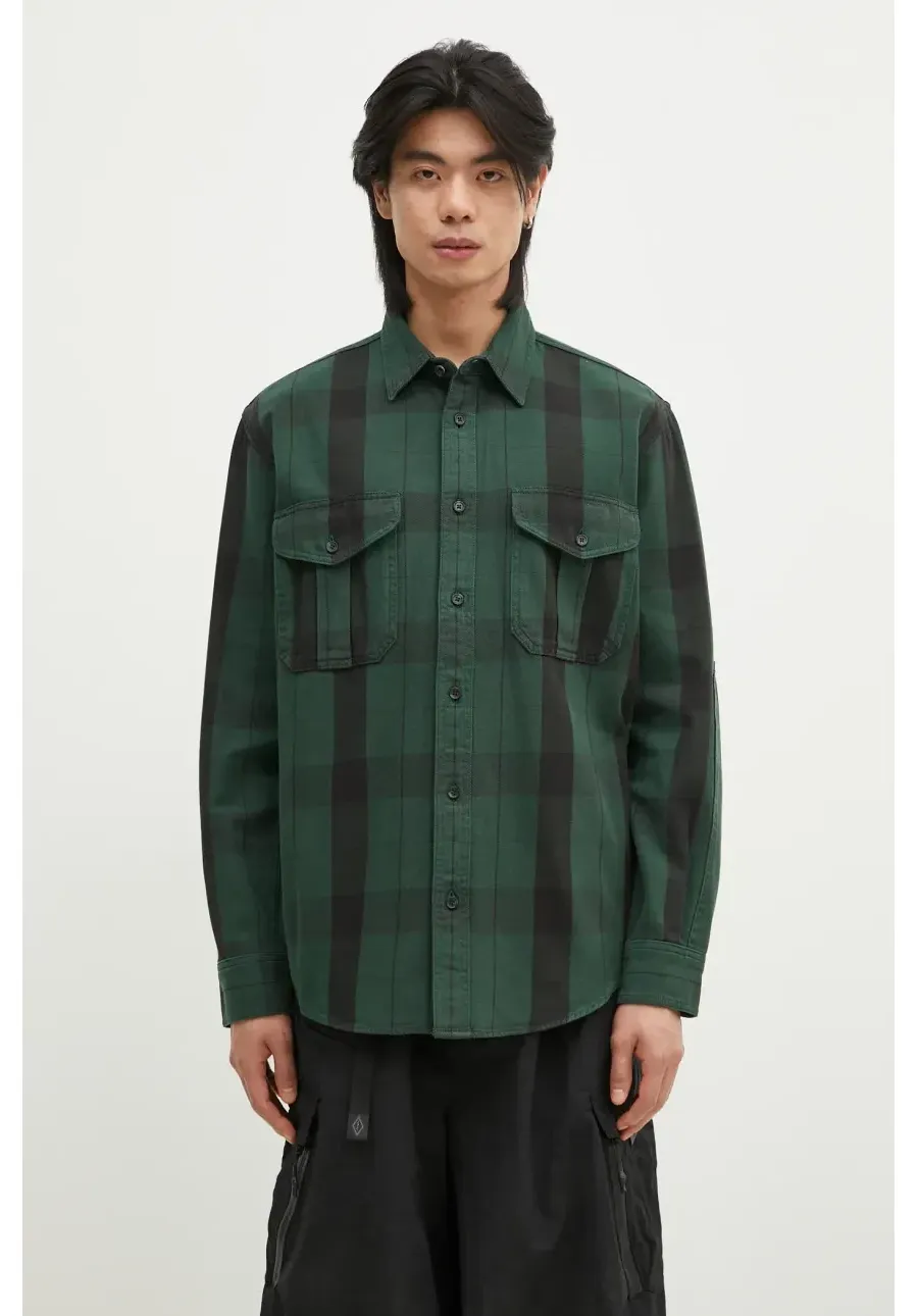obrazek 1 Filson koszula bawełniana Vintage Alaskan Guide Shirt męska kolor zielony relaxed z kołnierzykiem klasycznym FMCAM0013