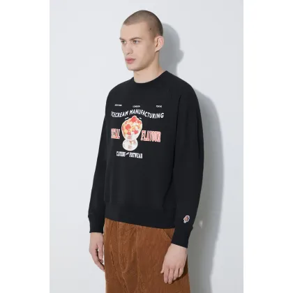 Zdjęcie Icecream bluza bawełniana Special Flavour Crewneck męska kolor czarny z nadrukiem IC24122