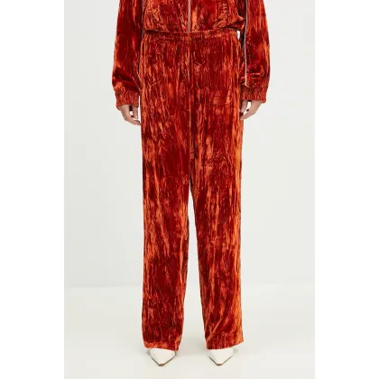Zdjęcie Martine Rose spodnie dresowe welurowe Wide Leg Trackpant kolor pomarańczowy gładkie 165WF04202