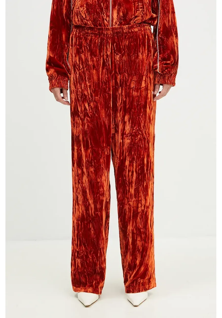 obrazek 1 Martine Rose spodnie dresowe welurowe Wide Leg Trackpant kolor pomarańczowy gładkie 165WF04202