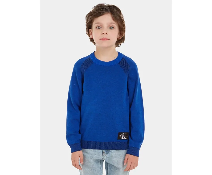 obrazek 1 Calvin Klein Jeans Sweter IB0IB01868 Niebieski Regular Fit