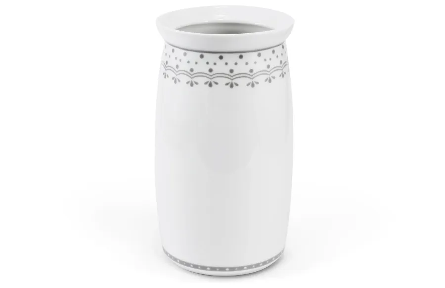 obrazek 1 Porcelanowy wazon zdobiony szarym delikatnym ornamentem - Leander