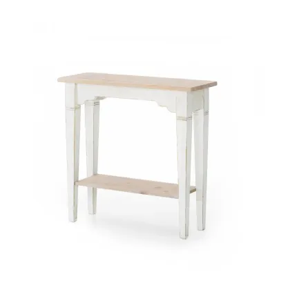 Zdjęcie Stylowa konsola z półką z litego drewna jodłowego - Zanini