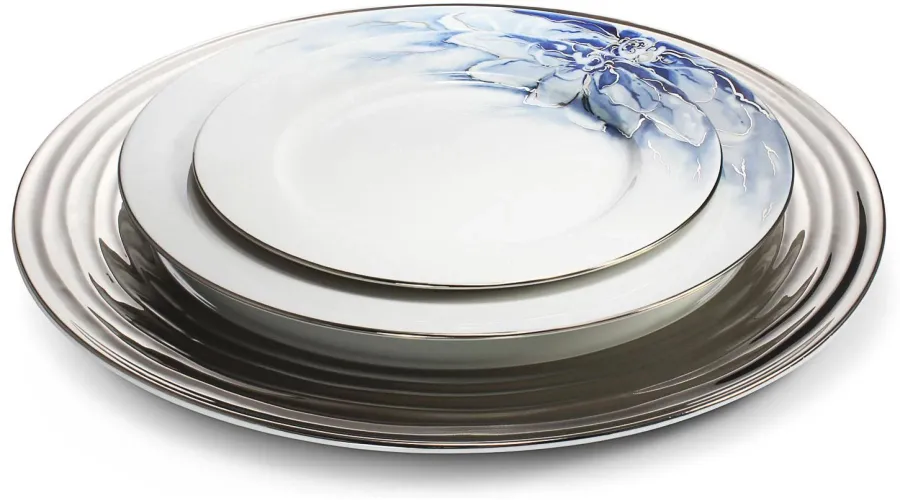 obrazek 2 Płaski duży porcelanowy talerz malowany platyną – Rudolf Kampf