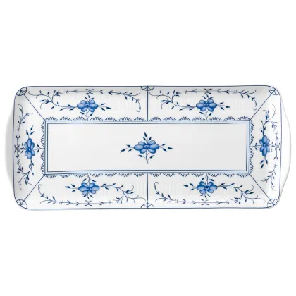 Zdjęcie Prostokątny półmisek z porcelany zdobiony motywem roślinnym – Tettau