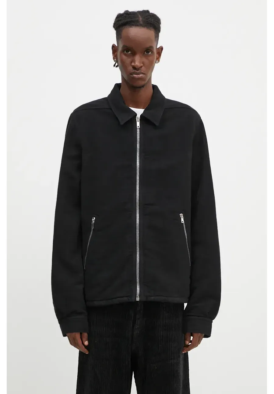 obrazek 1 Rick Owens kurtka Zipfront Jacket męska kolor czarny przejściowa oversize DU02D2783.MO