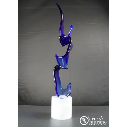 Zdjęcie Niebieska wstążka rzeźba w szkle Murano