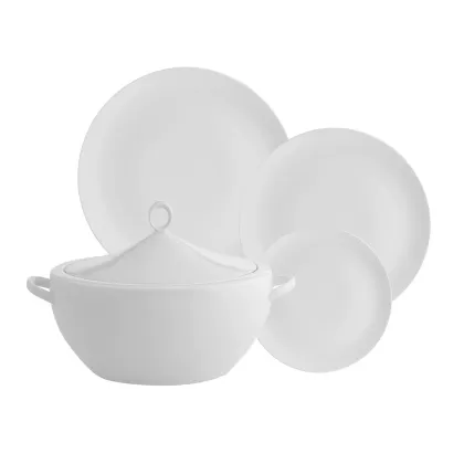 Zdjęcie Porcelanowy 41-elementowy zestaw obiadowy z unikatowej kolekcji Broadway White - Vista Alegre