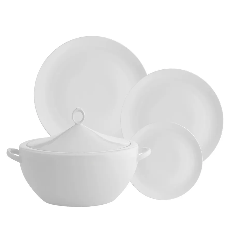 picture 1 A 41-element porcelain dinner set from the unique Broadway White collection - Vista Alegre