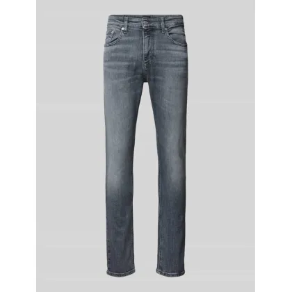Zdjęcie Jeansy o kroju slim fit z wyhaftowanym logo model ‘AUSTIN’