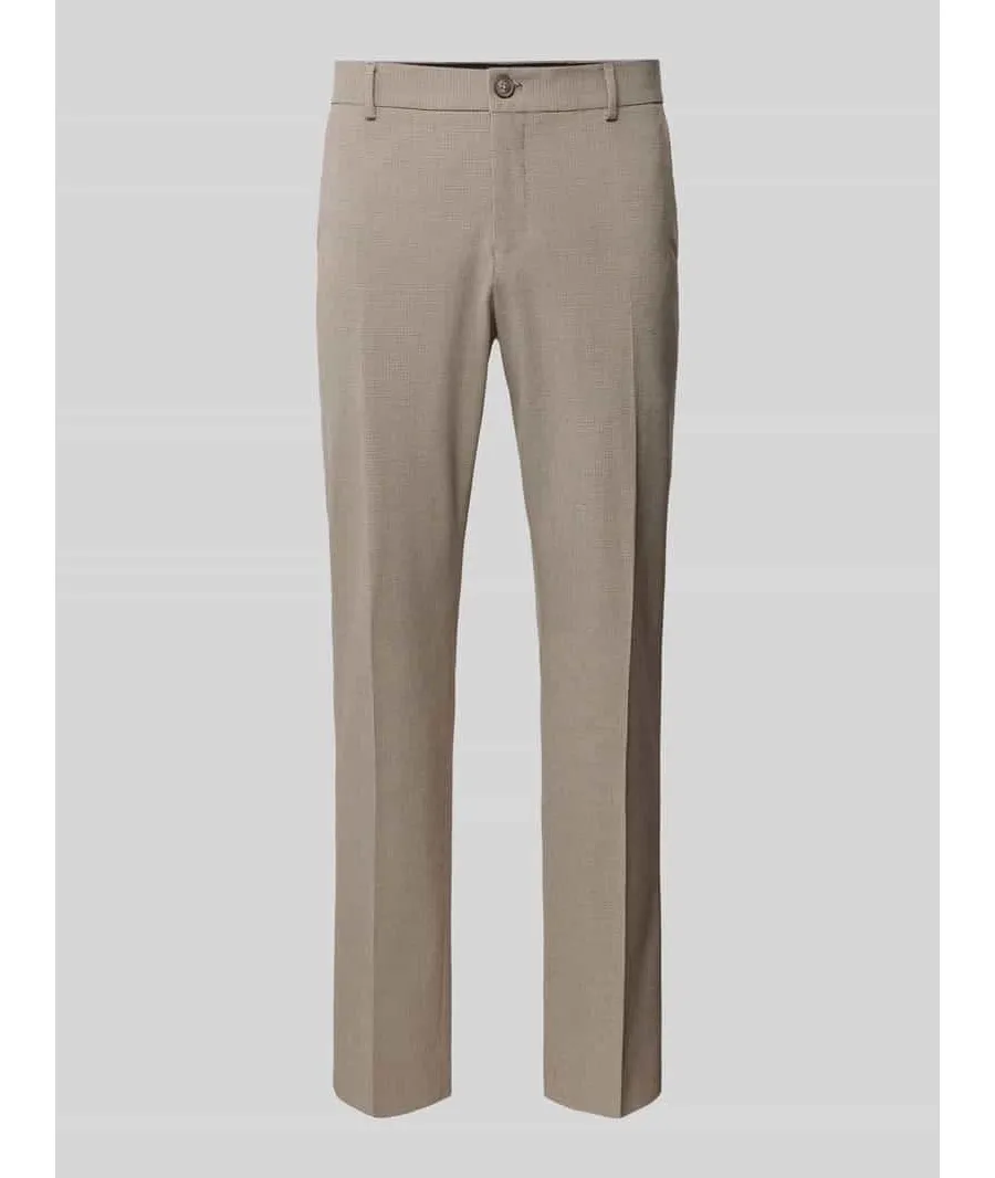 obrazek 1 Spodnie do garnituru o kroju slim fit ze wzorem w pepitkę model ‘LIAM’