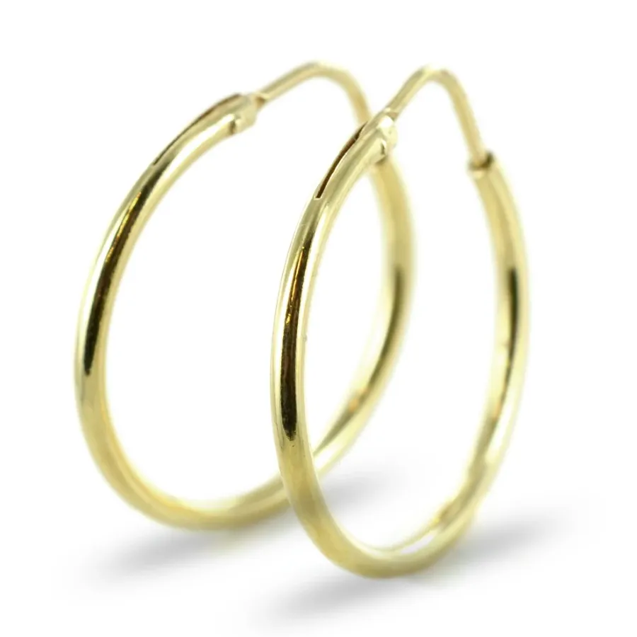 obrazek 1 Włoskie damskie kolczyki koła z żółtego złota (23 mm)