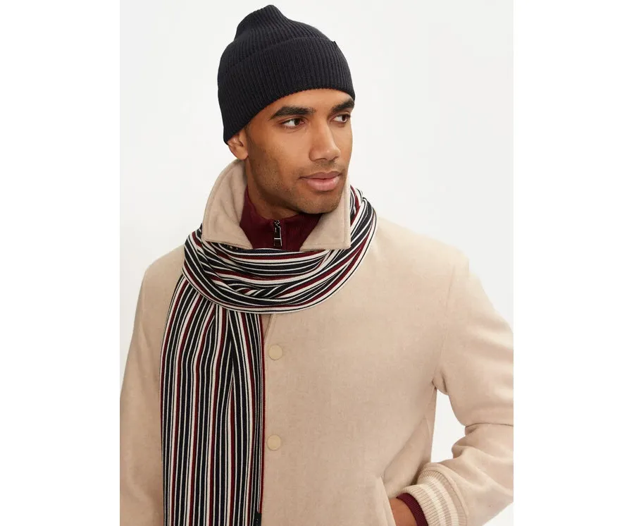 obrazek 1 Tommy Hilfiger Zestaw Szalik i Czapka Th Corp Love AM0AM12939 Granatowy