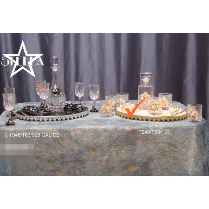 Picture A stylish ceramic tray with 6 glasses and a carafe