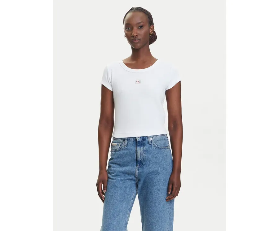 obrazek 1 Calvin Klein Jeans T-Shirt LV047C200G Biały Slim Fit