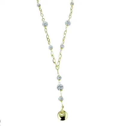Zdjęcie Piękny choker z kulami żywicy okrągły wisiorek cm.45 dł