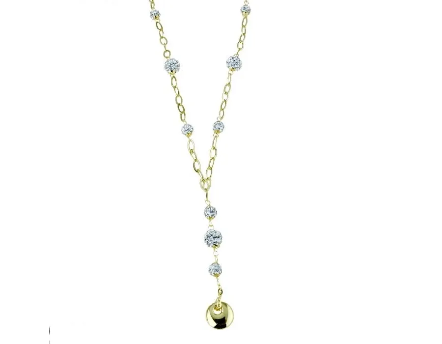 obrazek 1 Piękny choker z kulami żywicy okrągły wisiorek cm.45 dł