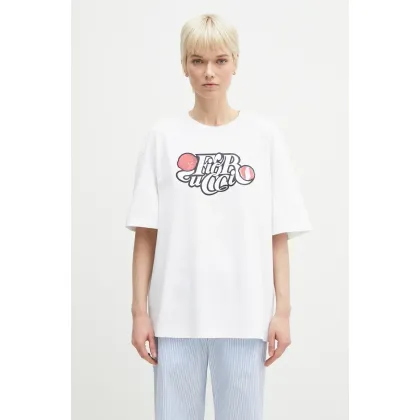 Zdjęcie Fiorucci t-shirt bawełniany Curly Lollipop Logo Boxy Fit T-Shirt damski kolor biały U02SPTSH103CJ01WH10