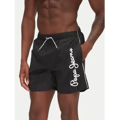 Zdjęcie Pepe Jeans Szorty kąpielowe Logo PMB10419 Czarny Regular Fit