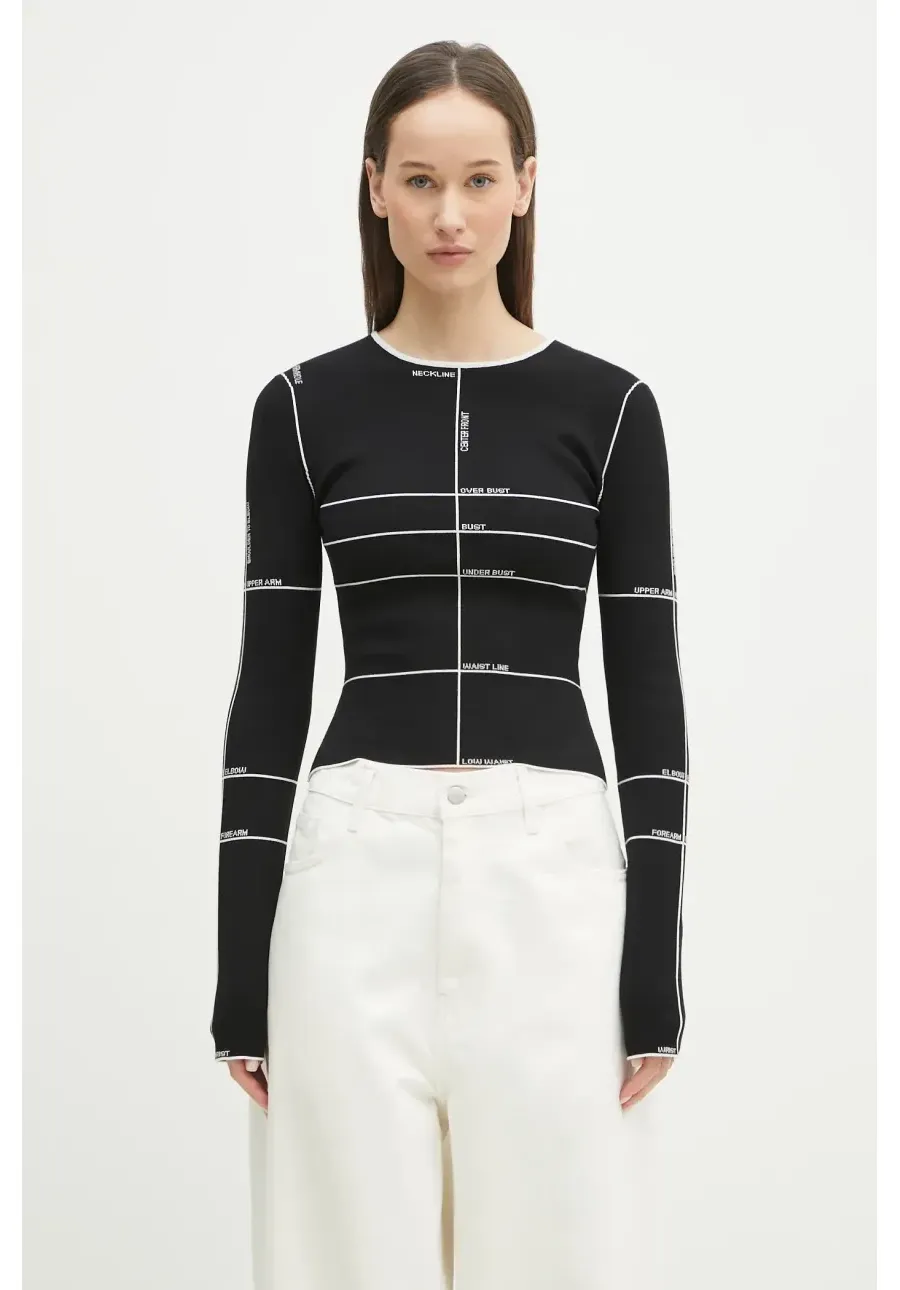 obrazek 1 VETEMENTS sweter Knitted Longsleeve damskie kolor czarny lekki WA66KN110X