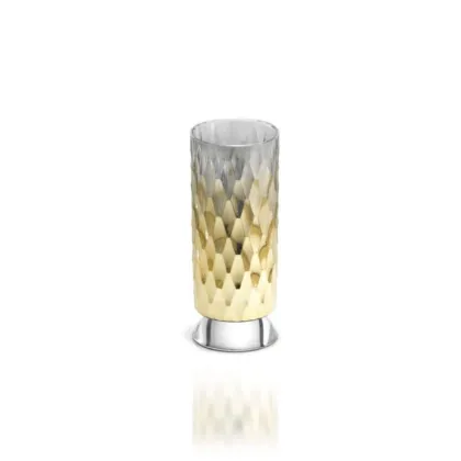 Zdjęcie Kryształowy pojemnik na szczoteczki z drobnym sześciokątnym wzorem do łazienki - Il Paralume Marina