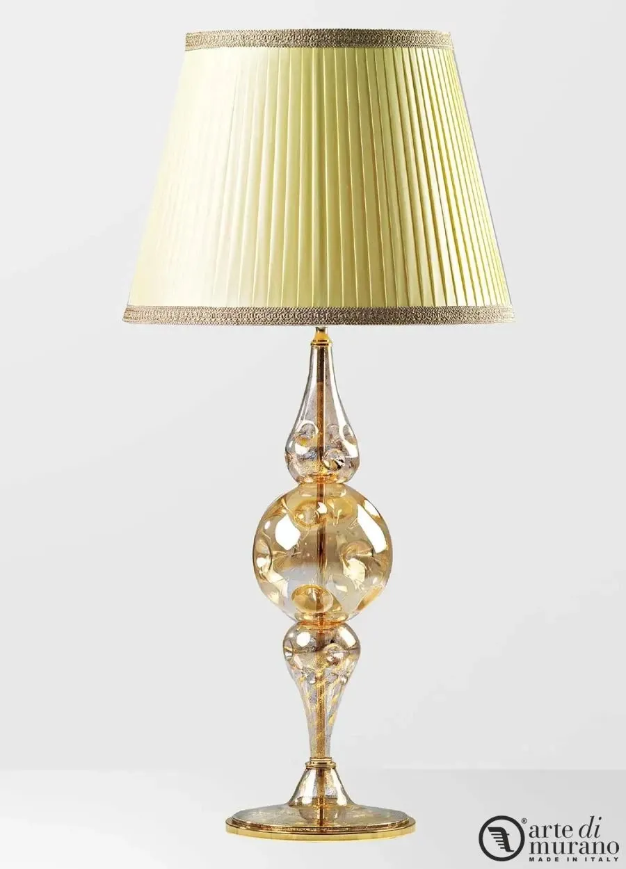 obrazek 1 Mała elegancka lampa stołowa Impero Gold ze szkła Murano