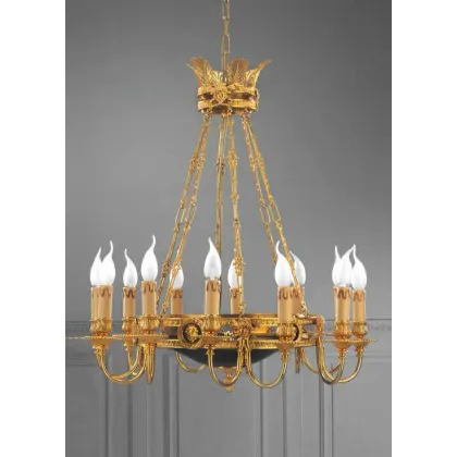 Zdjęcie Piękny żyrandol z pozłacanego brązu