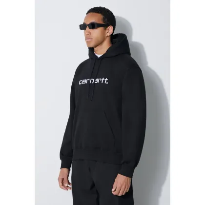 Zdjęcie Carhartt WIP bluza Hooded Carhartt Sweat męska kolor czarny z kapturem z aplikacją I030547.0D2XX