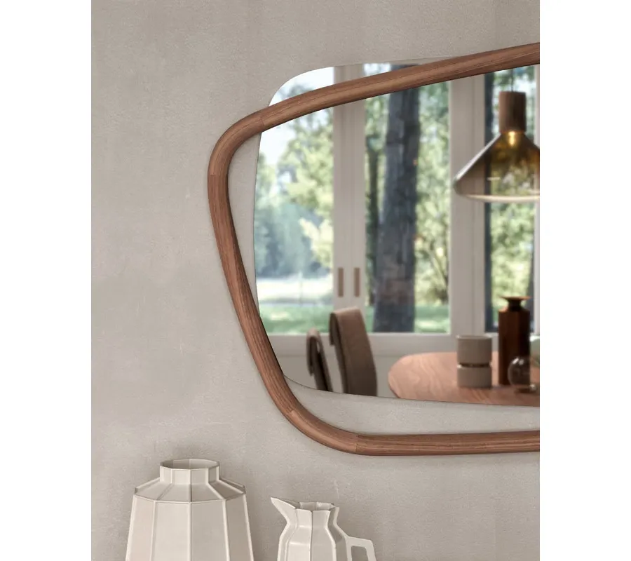 obrazek 1 Designerskie lustro do jadalni lub salonu z drewnianą ramą