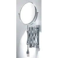 Picture Accordion wall mirror with pink Italian crystal element for the bathroom - Il Paralume Marina