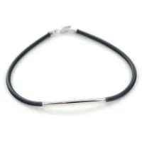 Picture Men's rubber and gold bracelet in shiny white