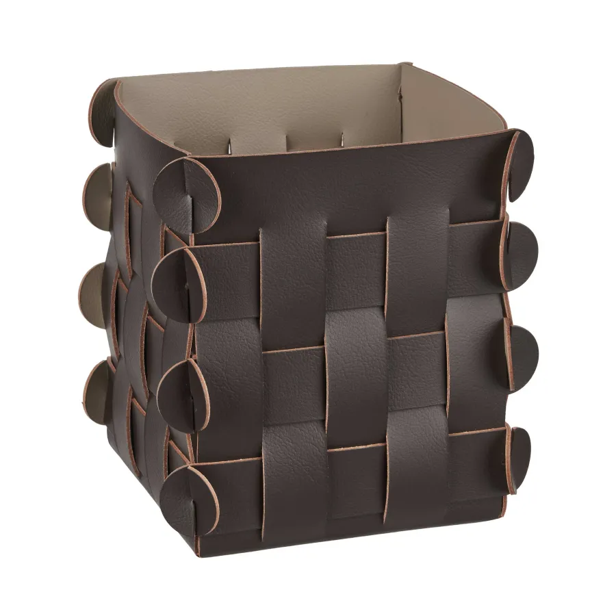 obrazek 1 Mały koszyk Shlesser 13x13xH17 cm w stylowym kolorze czekoladowym