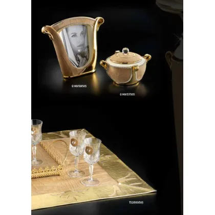 Zdjęcie Brązowo-złota włoska serweta Ceramiche Stella