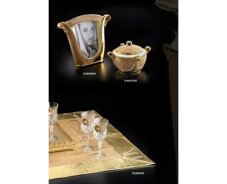 obrazek 1 Brązowo-złota włoska serweta Ceramiche Stella