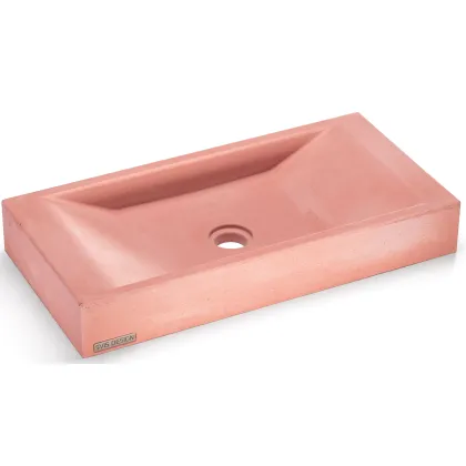 Zdjęcie Stylowa umywalka 60 cm SIRIUS BASIC – jasny ceglasty, bez dekoru, lakier matowy