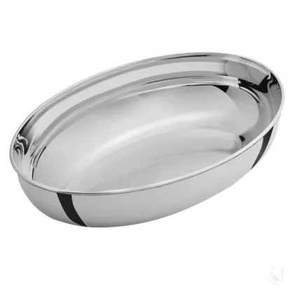 Picture Oval silver-plated bread basket with a modern design – Zaramella Argenti