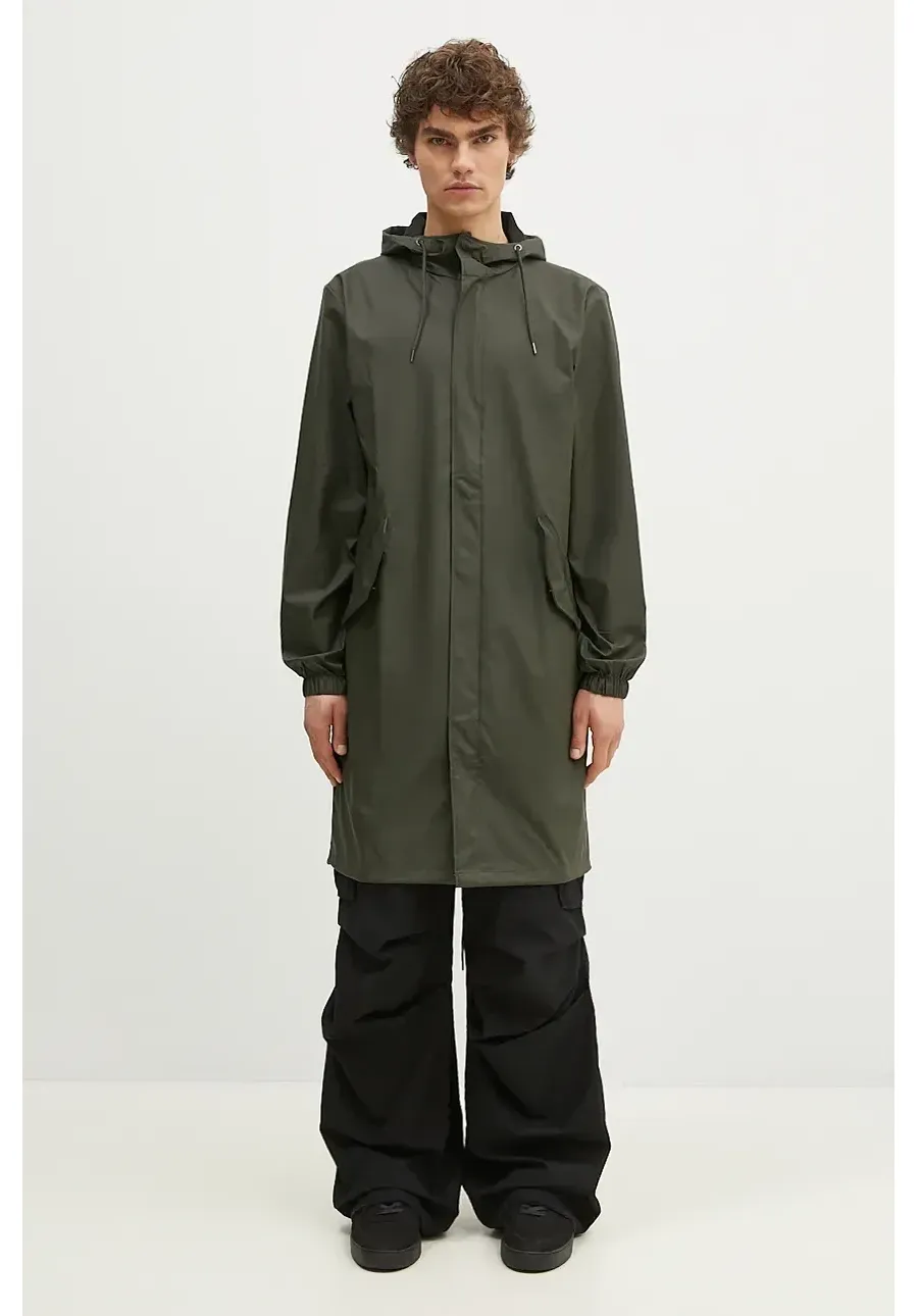 obrazek 1 Rains kurtka przeciwdeszczowa 18140 Fishtail Parka kolor zielony przejściowa 18140.03-Green