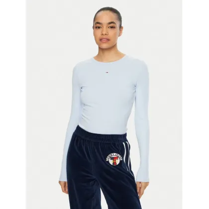 Zdjęcie Tommy Jeans Bluzka Essential DW0DW17387 Błękitny Slim Fit