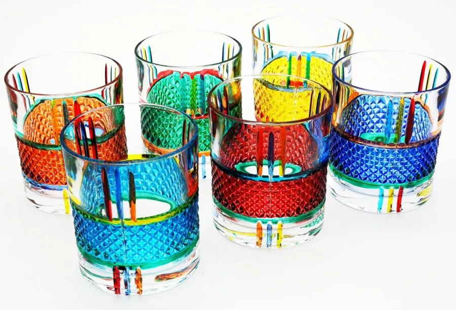 obrazek 1 Kolorowy zestaw 6 szklanek z kolekcji Diamonds 340ml
