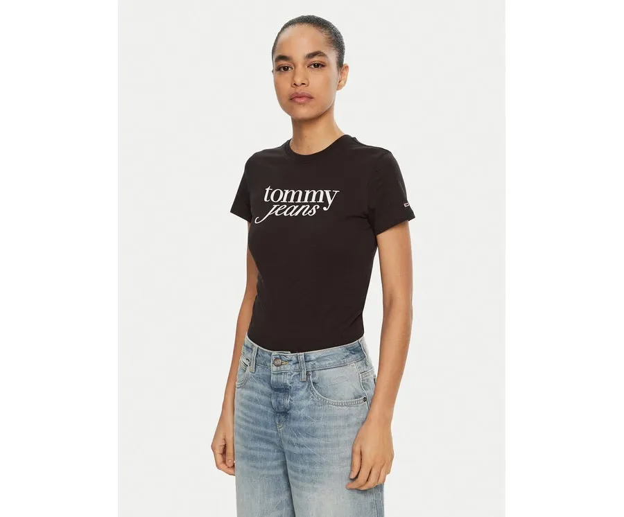 obrazek 1 Tommy Jeans T-Shirt Essential DW0DW19447 Czarny Slim Fit