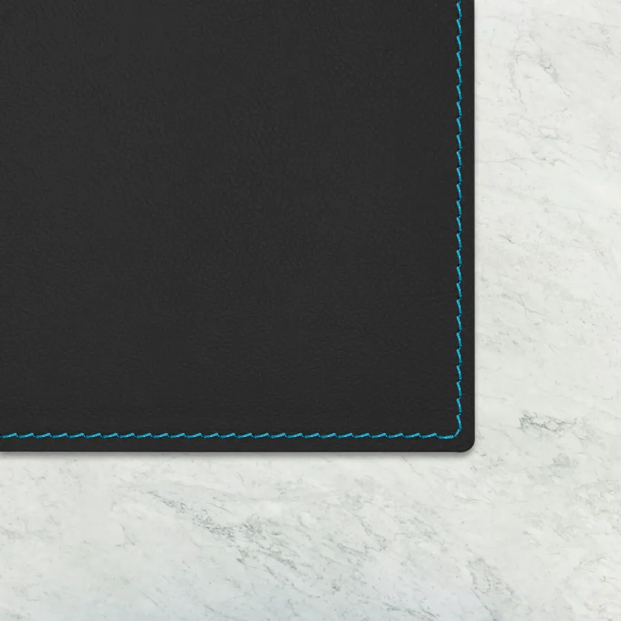 obrazek 1 Czarna podkładka Palladio Deluxe 50x35 cm z prawdziwej skóry 100% Made in Italy