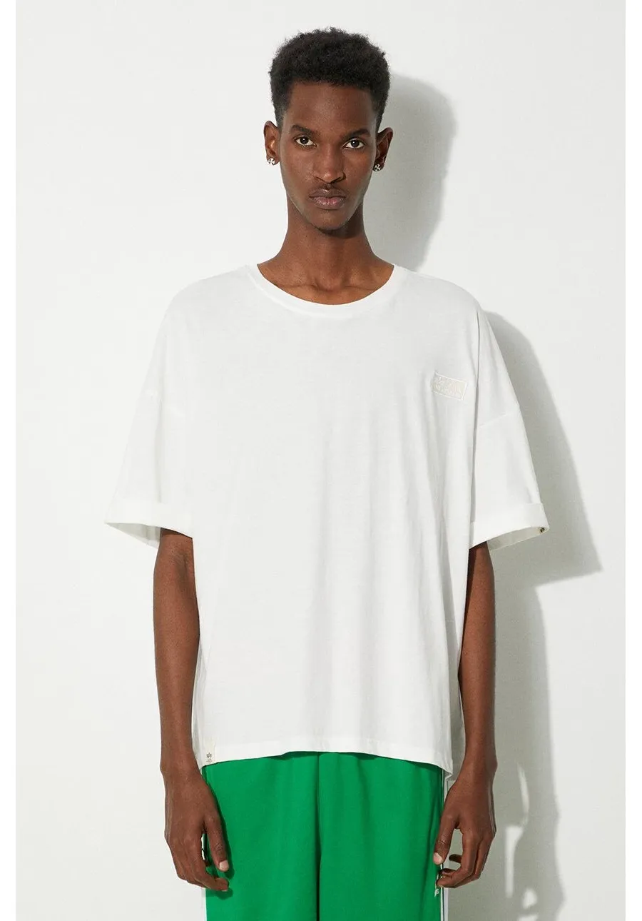 obrazek 1 Alpha Industries t-shirt bawełniany męski kolor beżowy gładki 118532.626-KREMOWY
