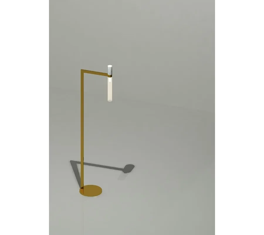 obrazek 1 Stylowa lampa podłogowa z szarego marmuru Carrara i szkła pyrex - Il Paralume Marina