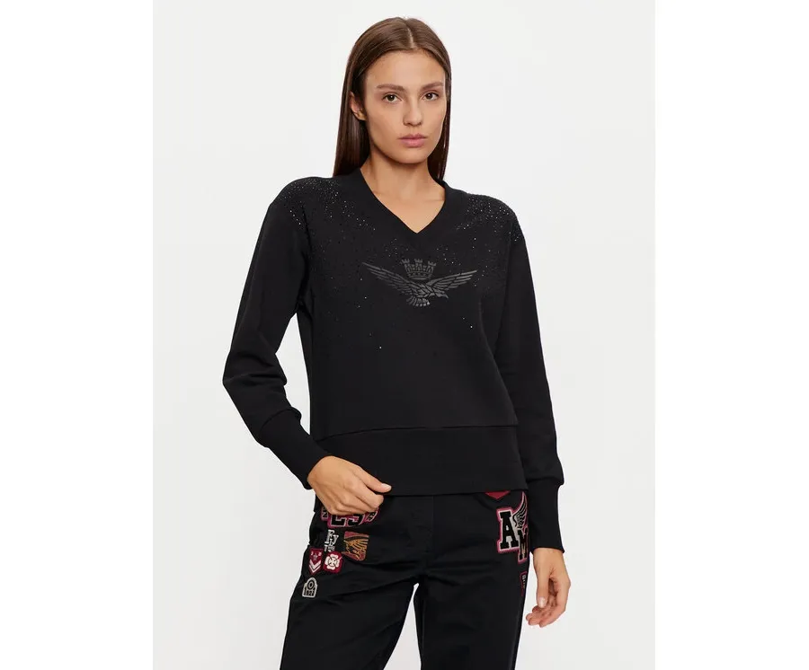 obrazek 1 Aeronautica Militare Bluza 242FE1969DF541 Czarny Regular Fit